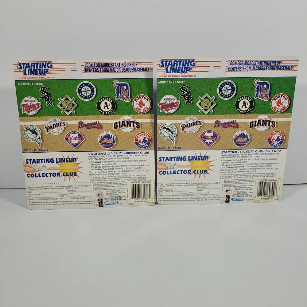 Kenner Starting Lineup‎ 1997 Alex Rodriguez Seattle Mariners Figure Lot of 2 New